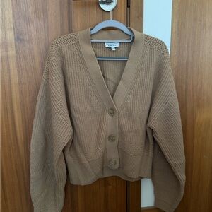 & Other Stories Camel Button-Front V-Neck Cardigan